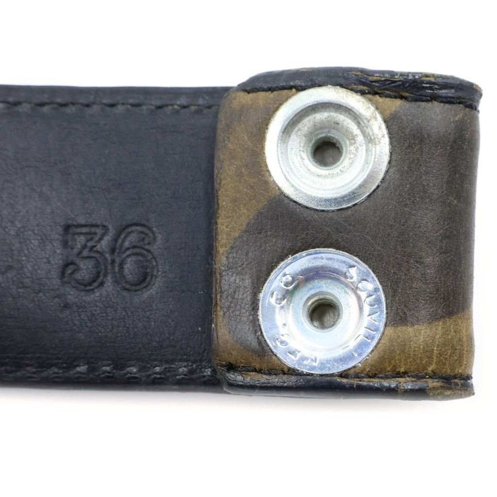 CHROME HEARTS(クロムハーツ) 1.5 STRAP 1.5inch フローラルボタン レザーベルト