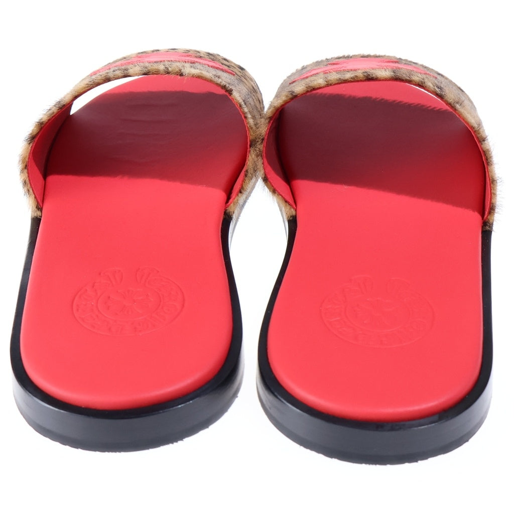 CHROME HEARTS(クロムハーツ) CH SLIDE CHプラスパッチ付きハラコサンダル レッド