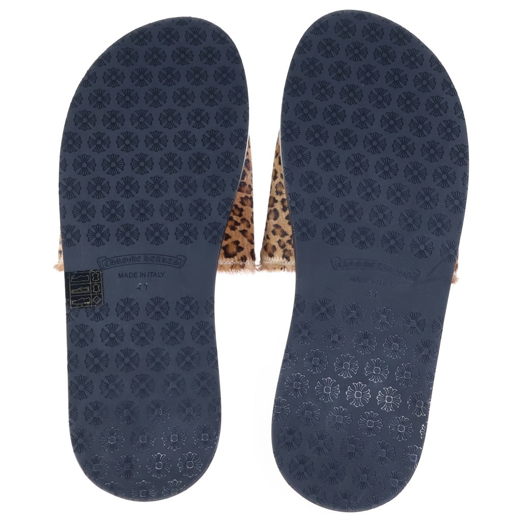 CHROME HEARTS(クロムハーツ) CH SLIDE CHプラスパッチ付きハラコサンダル レッド