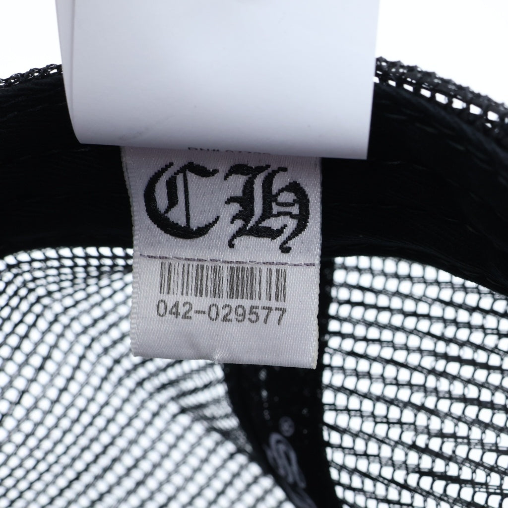 CHROME HEARTS(クロムハーツ) TRUCKER CAP トラッカーキャップ ハラコ3セメタリーレザーパッチメッシュキャップ ブラック