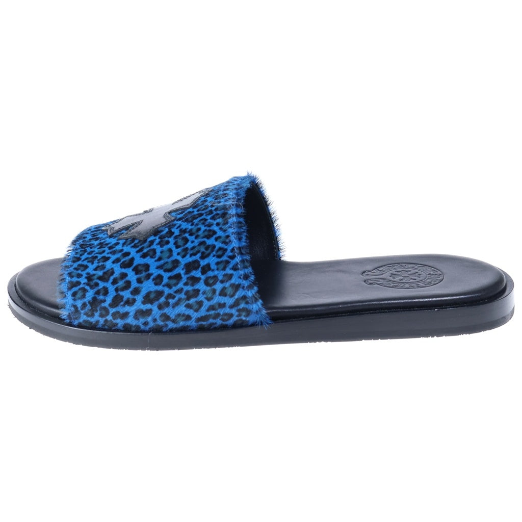 CHROME HEARTS(クロムハーツ) CH SLIDE CHプラスパッチ付きハラコサンダル ブルー