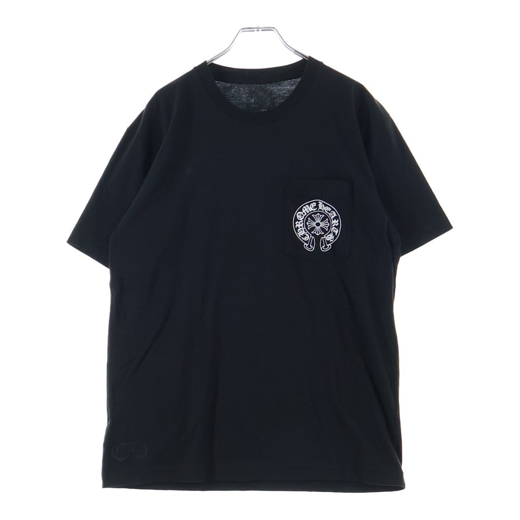 CHROME HEARTS(クロムハーツ) PARIS EXCLUSIVE HORSESHOE S/S TEE パリ限定 ホースシュープリント クルーネック半袖Tシャツ ブラック