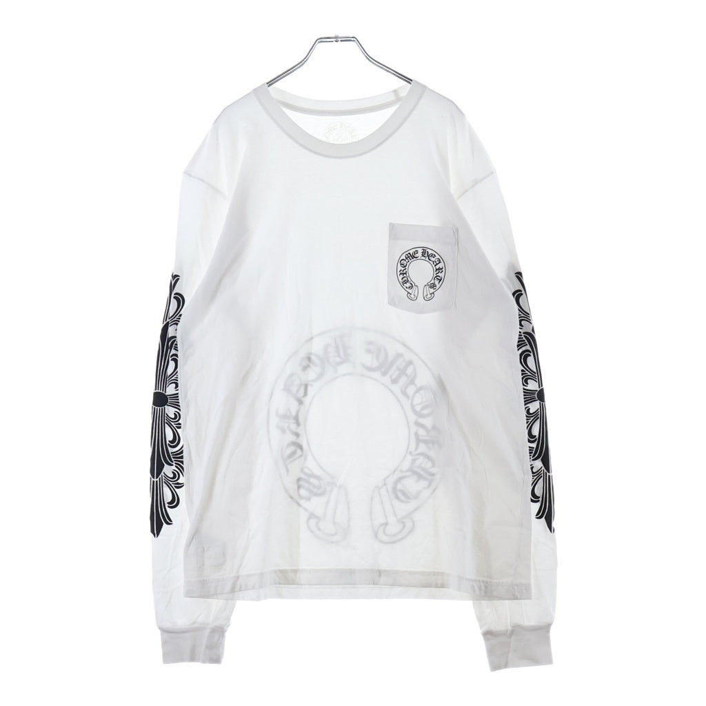 CHROME HEARTS(クロムハーツ) CH L/S T-SHIRT アームフローラル バックホースシュープリント 長袖Tシャツ ロンT