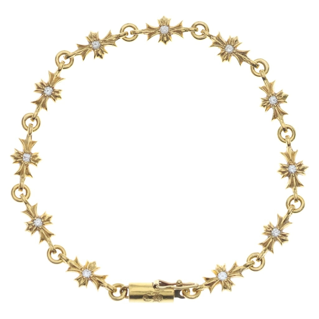 CHROME HEARTS(クロムハーツ) 22K TNY E CH PLS P/DIA タイニーE CHプラス ブレスレット PAVEダイヤ ゴールド BCA026