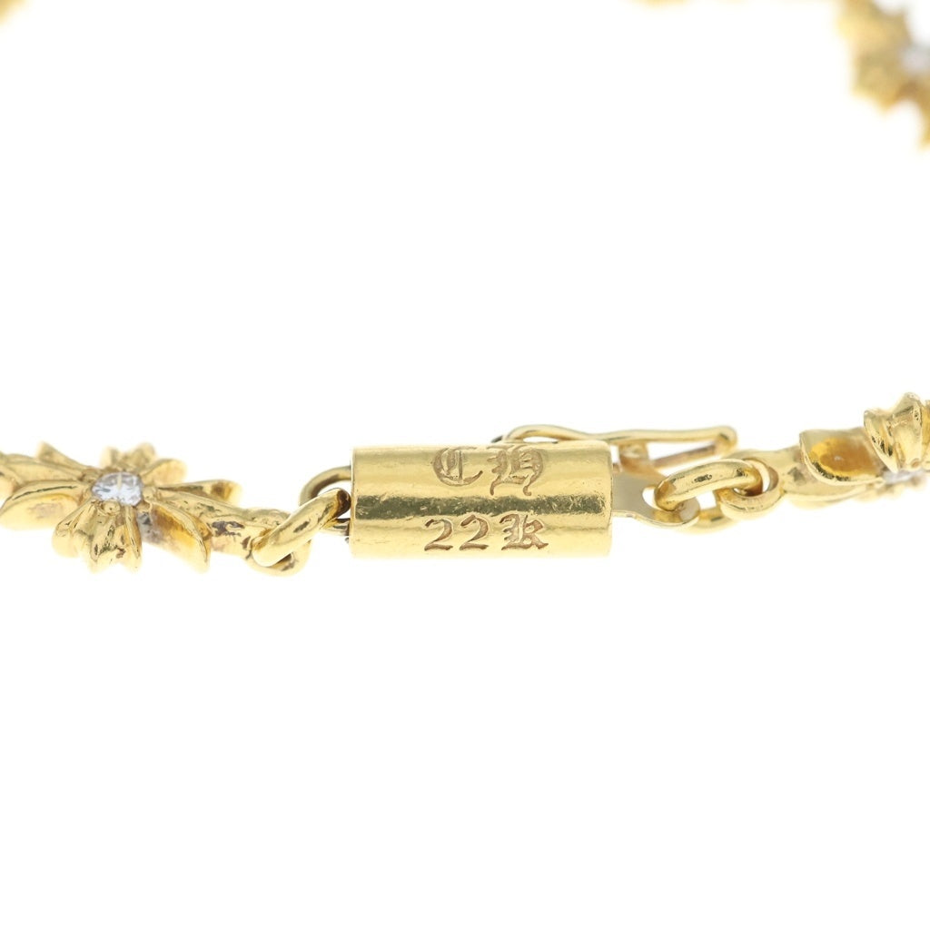 CHROME HEARTS(クロムハーツ) 22K TNY E CH PLS P/DIA タイニーE CHプラス ブレスレット PAVEダイヤ ゴールド BCA026