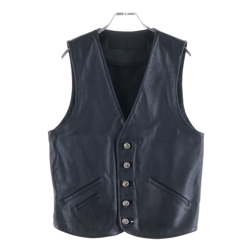 CHROME HEARTS(クロムハーツ) 5BTN VEST 5ボタンレザーベスト ブラック