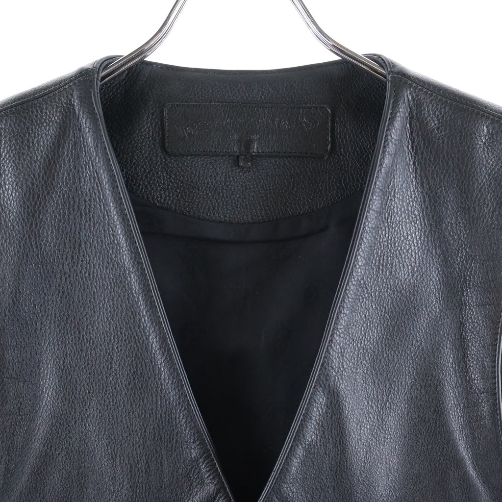 CHROME HEARTS(クロムハーツ) 5BTN VEST 5ボタンレザーベスト ブラック