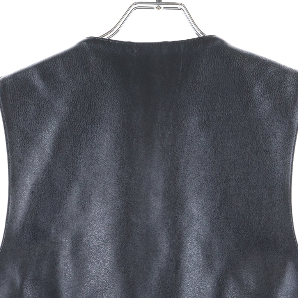 CHROME HEARTS(クロムハーツ) 5BTN VEST 5ボタンレザーベスト ブラック