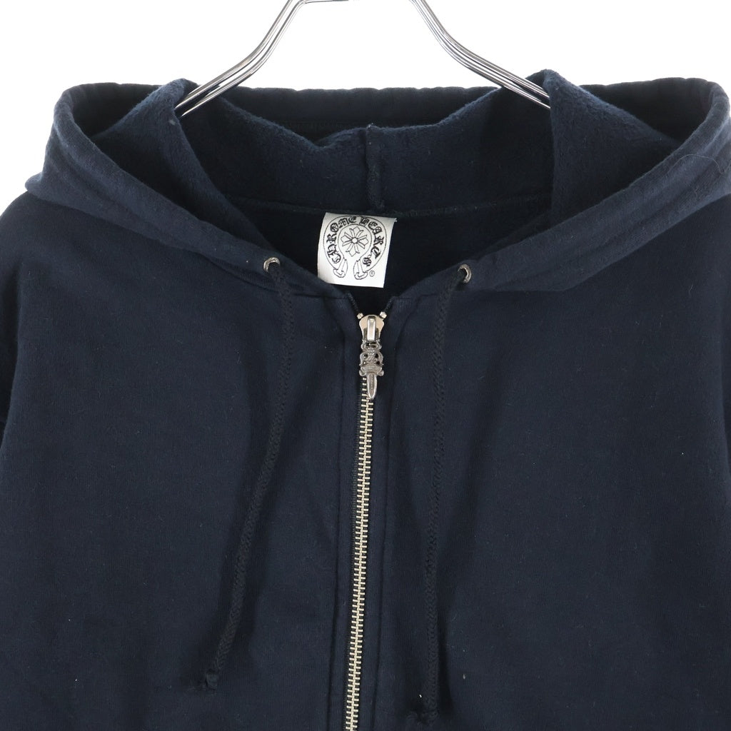 CHROME HEARTS(クロムハーツ) OLD SWTSHRT HD ZIP オールド 袖フローラルクロス ダガージップアップ フーディ パーカー ブラック