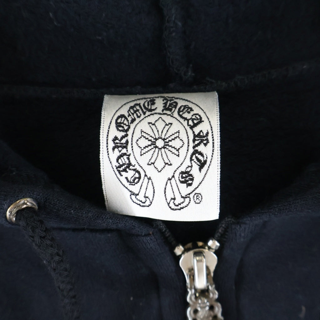 CHROME HEARTS(クロムハーツ) OLD SWTSHRT HD ZIP オールド 袖フローラルクロス ダガージップアップ フーディ パーカー ブラック