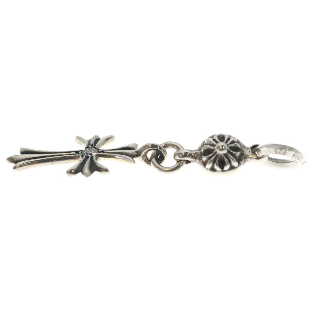 CHROME HEARTS(クロムハーツ) 1B TNY CH CRS 1DIA 1ボールタイニーCHクロス 1ダイヤ チャーム シルバーネックレストップ