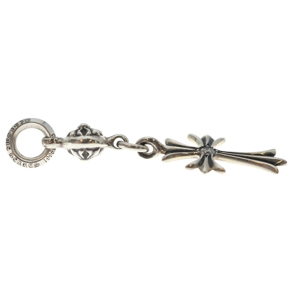 CHROME HEARTS(クロムハーツ) 1B TNY CH CRS 1DIA 1ボールタイニーCHクロス 1ダイヤ チャーム シルバーネックレストップ