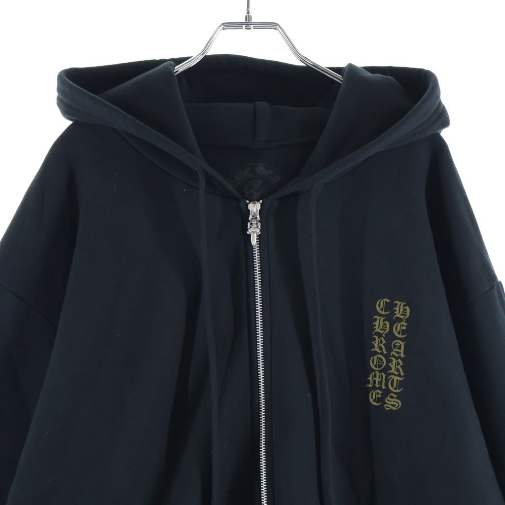 CHROME HEARTS(クロムハーツ) SWTSHIRT HD ZIP 袖英字ロゴプリント ジップアップパーカー