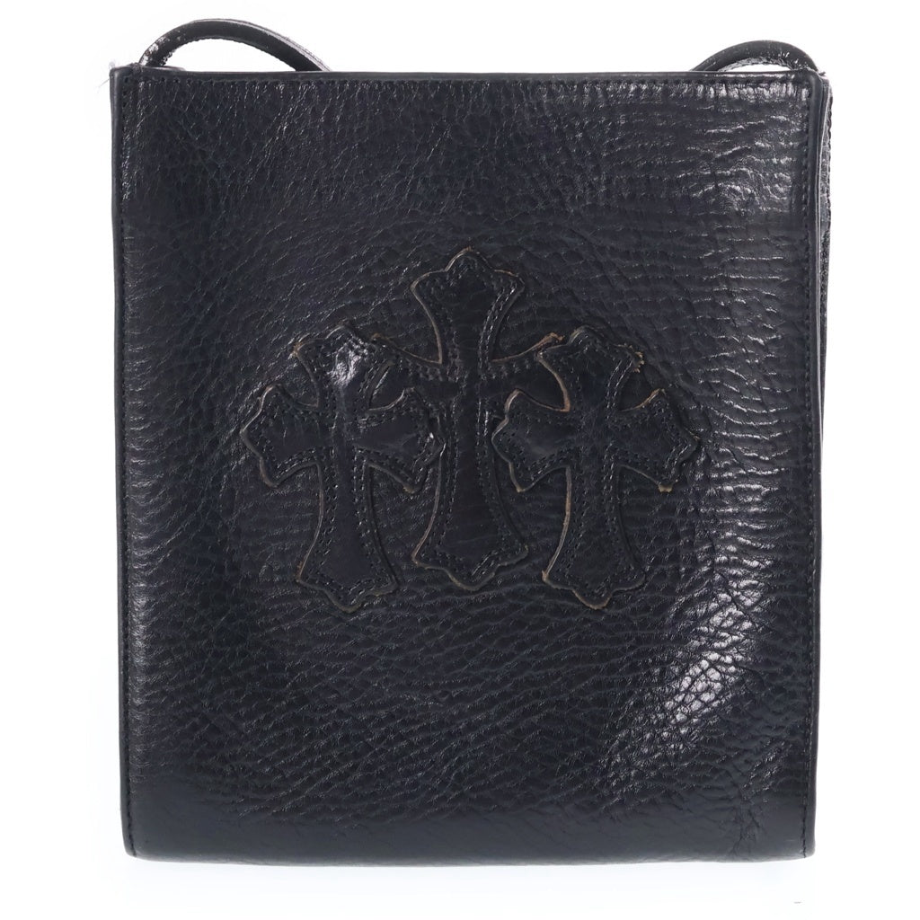 CHROME HEARTS(クロムハーツ) SQ PKT 3CEME CRS スクエアポケット レザーショルダーバッグ レディース