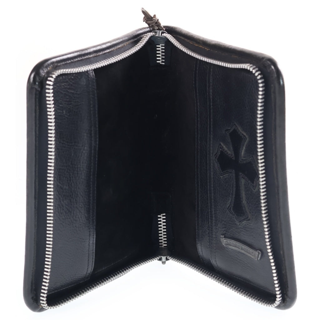 CHROME HEARTS(クロムハーツ) スモールCHクロス装飾 ダガージップ ポートフォリオフォトアルバム レザーケース