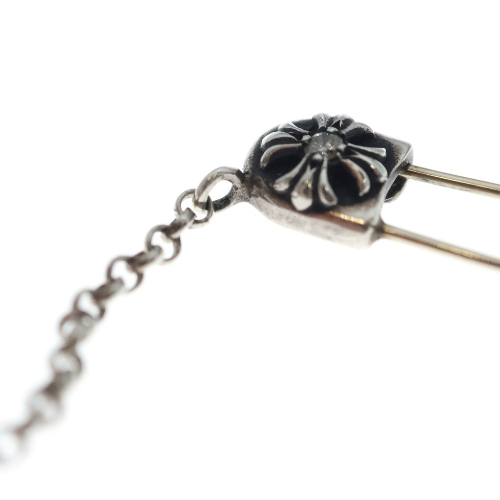 CHROME HEARTS(クロムハーツ) SAFETY PIN R20 1DIAセーフティピンロールチェーン 1ダイヤシルバーネックレス