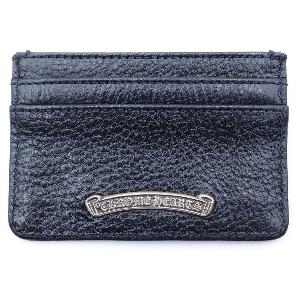 CHROME HEARTS(クロムハーツ) DOUBLE SIDE ダブルサイド スクロールラベル付レザーカードケース ブラック