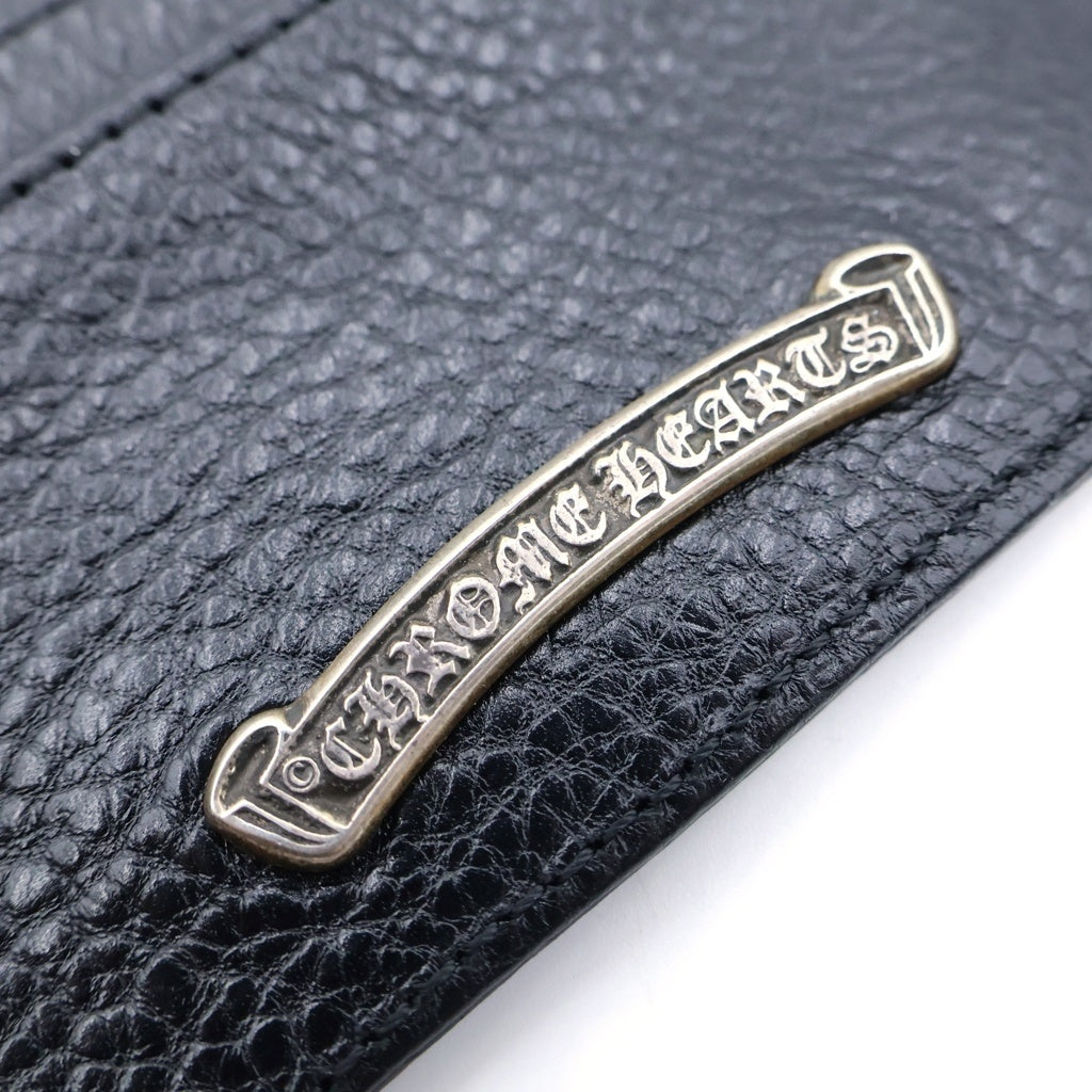 CHROME HEARTS(クロムハーツ) DOUBLE SIDE ダブルサイド スクロールラベル付レザーカードケース ブラック