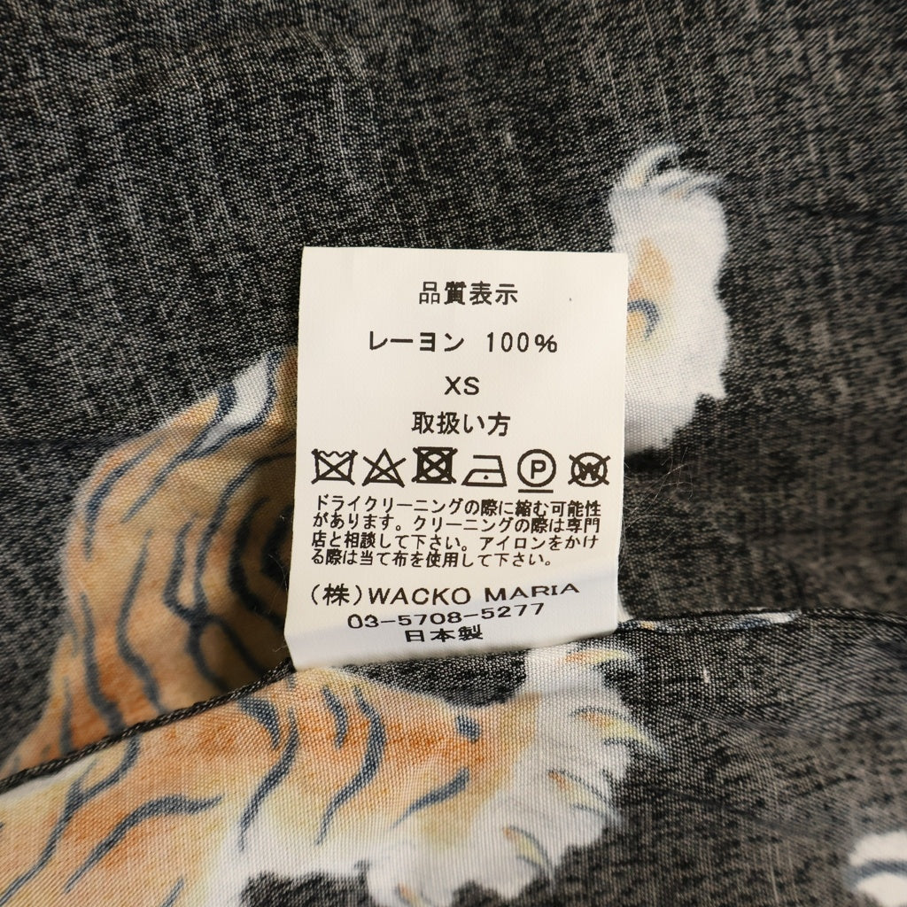 WACKO MARIA(ワコマリア) ×TIM LEHI HAWAIIAN SHIRT ティムリーハイ 虎柄 長袖シャツ ブラック