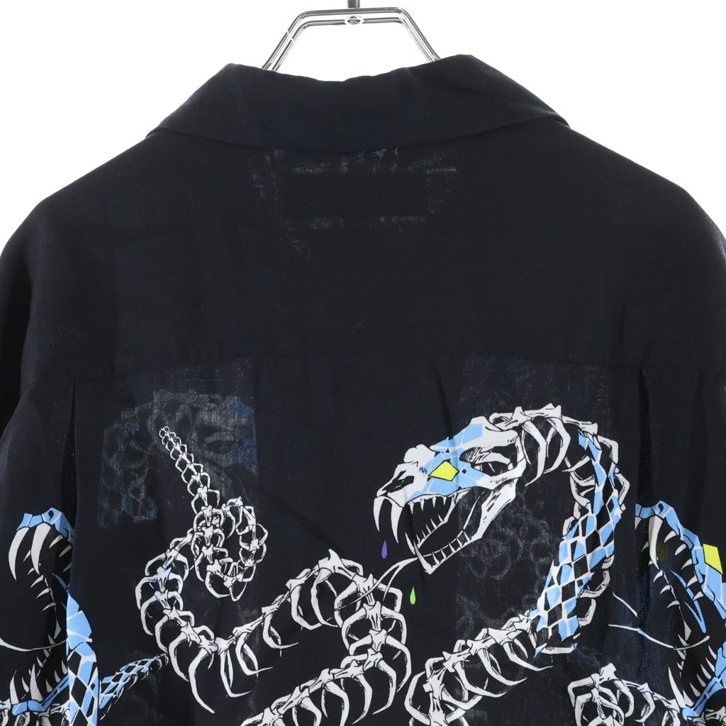 WACKO MARIA(ワコマリア) 25AW 世界平和プロジェクト HAWAIIAN SHIRT ハワイアン 長袖シャツ ブラック