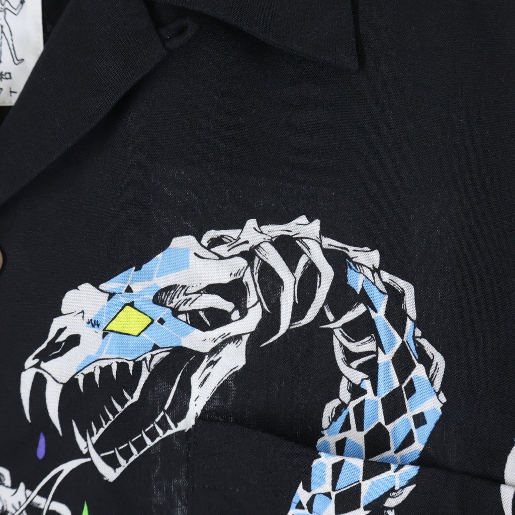 WACKO MARIA(ワコマリア) 25AW 世界平和プロジェクト HAWAIIAN SHIRT ハワイアン 長袖シャツ ブラック