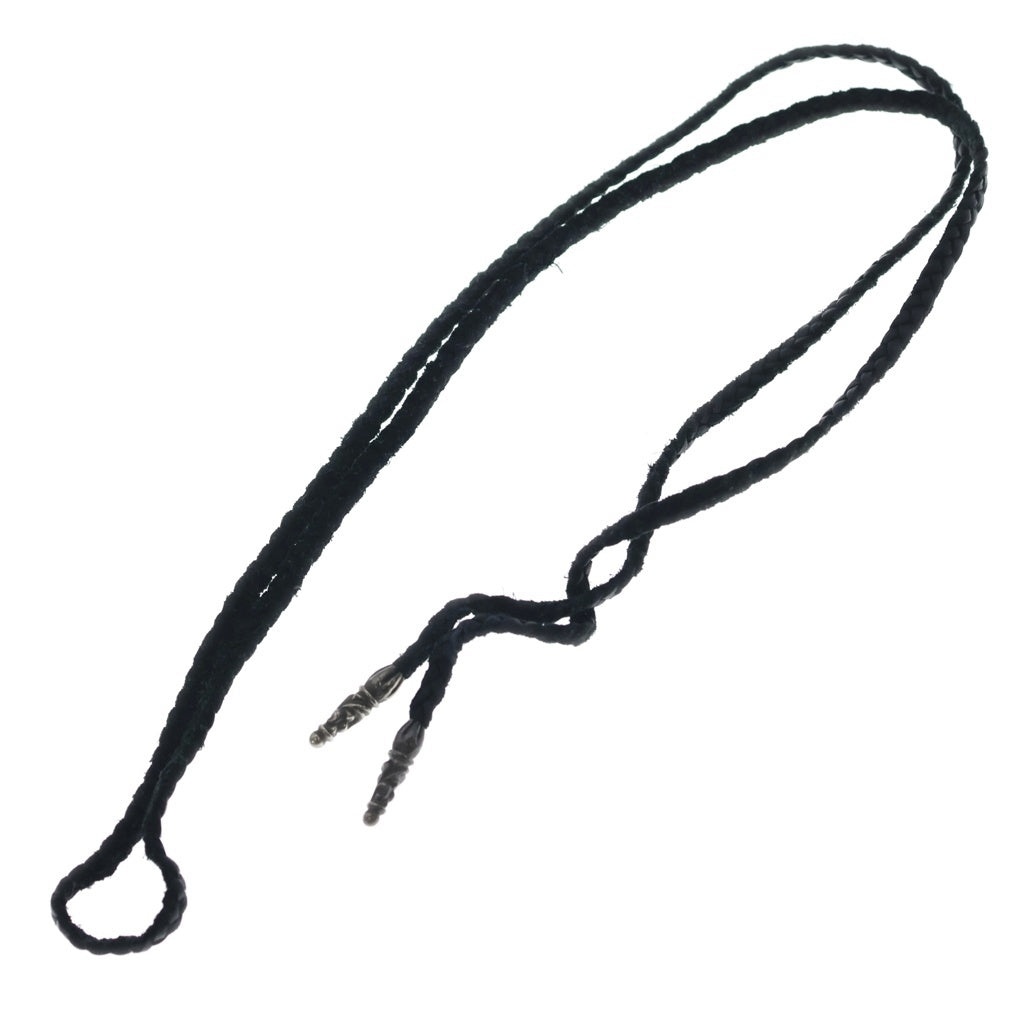 CHROME HEARTS(クロムハーツ) LEATHER BRAID SCROLL ネックレス レザーブレイドネックレス ブラック/シルバー BCA377