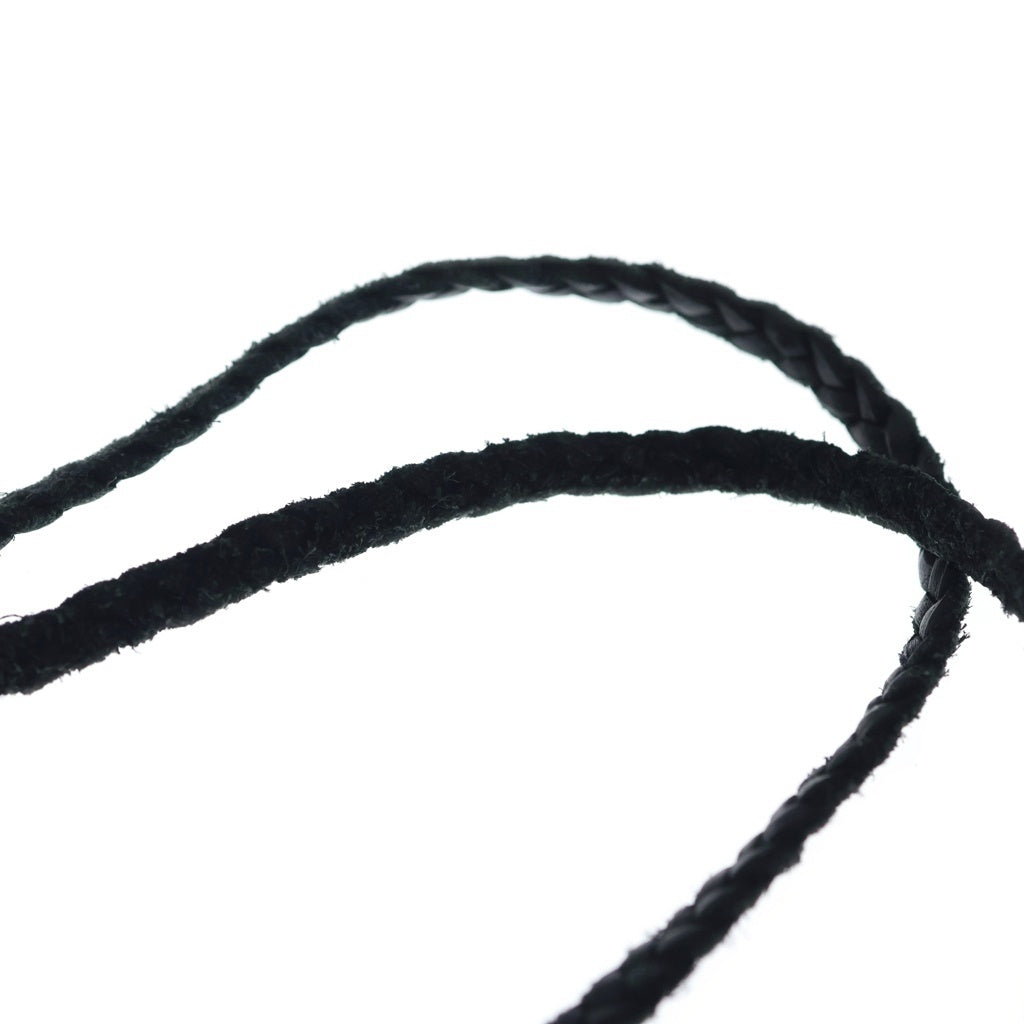 CHROME HEARTS(クロムハーツ) LEATHER BRAID SCROLL ネックレス レザーブレイドネックレス ブラック/シルバー BCA377