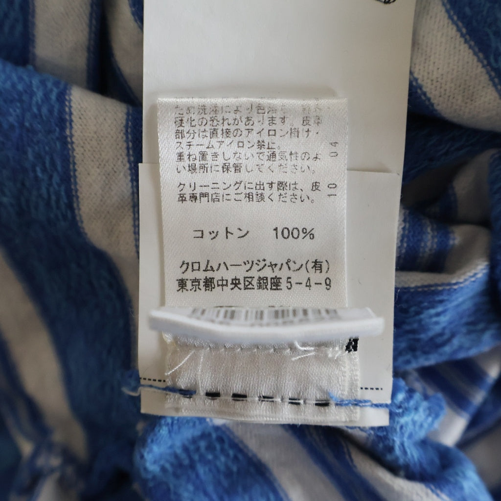 CHROME HEARTS(クロムハーツ) Y NOT Vine Dagger Embroidery CH Plus Stripe ワイノット ヴァインダガー刺繍 CHプラス ストライプ Tシャツ 半袖カットソー ブルー