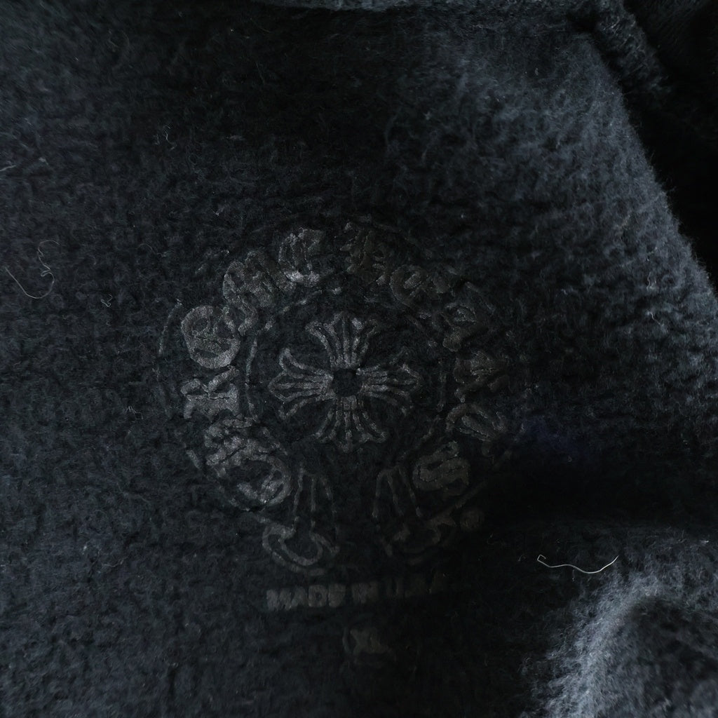 CHROME HEARTS(クロムハーツ) SWTSHRT PLVR 袖フローラルバックホースシュープリントプルオーバーパーカー フーディー ブラック