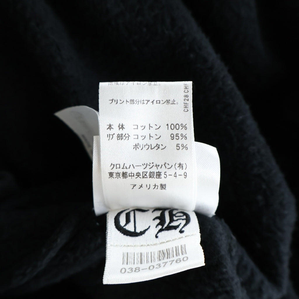 CHROME HEARTS(クロムハーツ) SWTSHRT PLVR 袖フローラルバックホースシュープリントプルオーバーパーカー フーディー ブラック