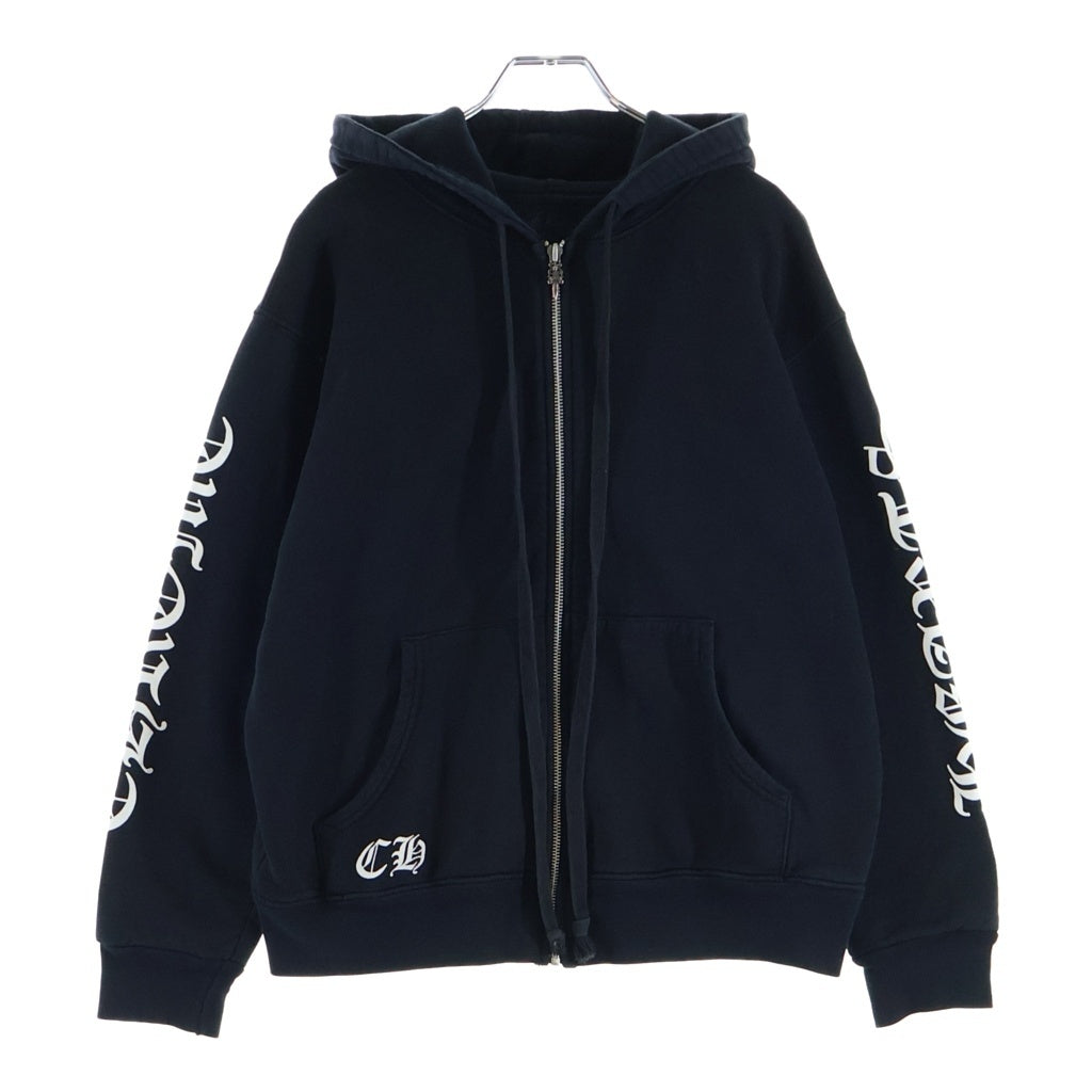 CHROME HEARTS(クロムハーツ) OLD THRML HD ZIP 裏地サーマル アームプリント バックスクロールラベル ダガージップアップフーディ パーカー ブラック