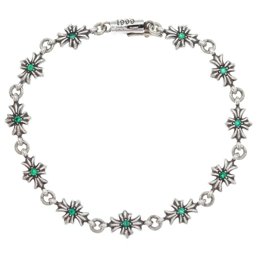 CHROME HEARTS(クロムハーツ) TNY E CH PLS P EMRLD タイニーECHプラス PAVEエメラルド シルバーブレスレット シルバー 11LINK