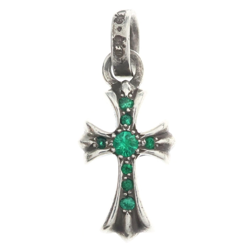 CHROME HEARTS(クロムハーツ) CRS BBYFAT P EMRLD ベイビーファット PAVEエメラルド ペンダントトップ シルバー
