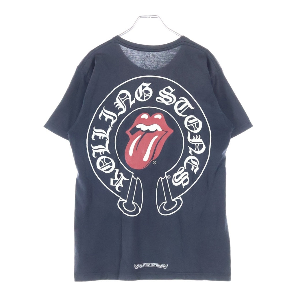 CHROME HEARTS(クロムハーツ) OLD ×The Rolling Stones Lip&Tongue Horseshoe オールド ローリングストーンズ リップ&タン ホースシュー 半袖Tシャツ カットソー ブラック
