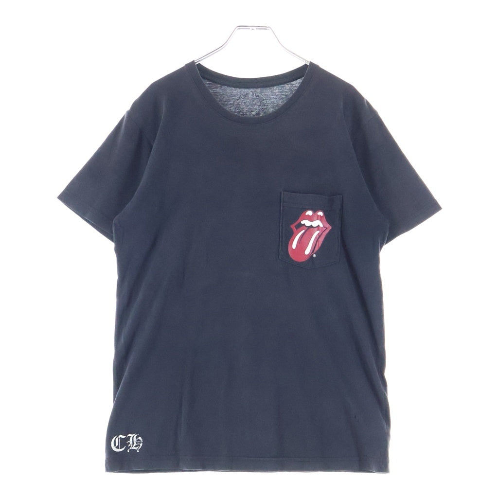 CHROME HEARTS(クロムハーツ) OLD ×The Rolling Stones Lip&Tongue Horseshoe オールド ローリングストーンズ リップ&タン ホースシュー 半袖Tシャツ カットソー ブラック