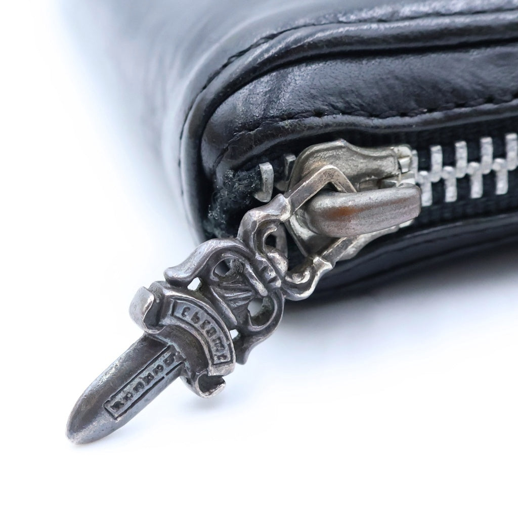 CHROME HEARTS(クロムハーツ) REC F ZIP 3クロス ラウンドジップレザーウォレット 財布 ブラック