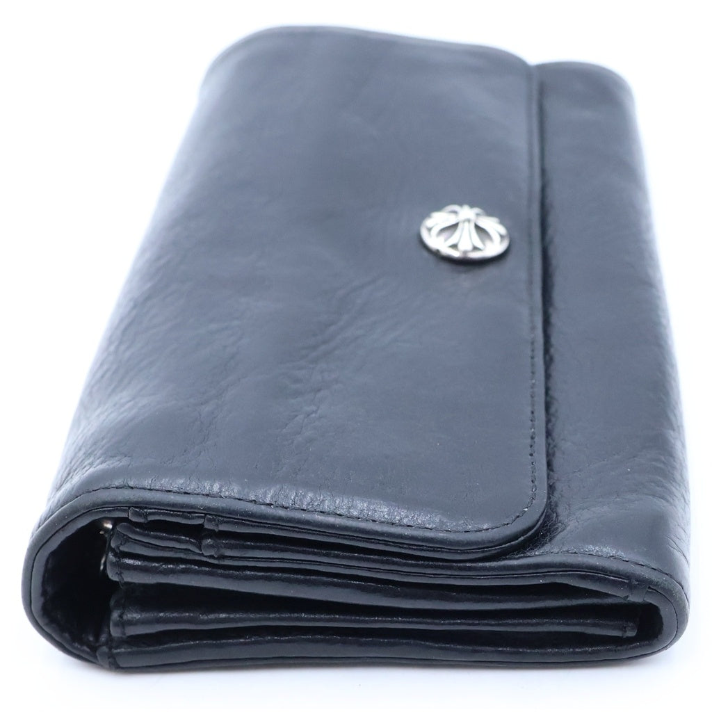 CHROME HEARTS(クロムハーツ) JUDY CROSS BALL ジュディ クロス ボール ボタン レザーウォレット 長財布 ブラック