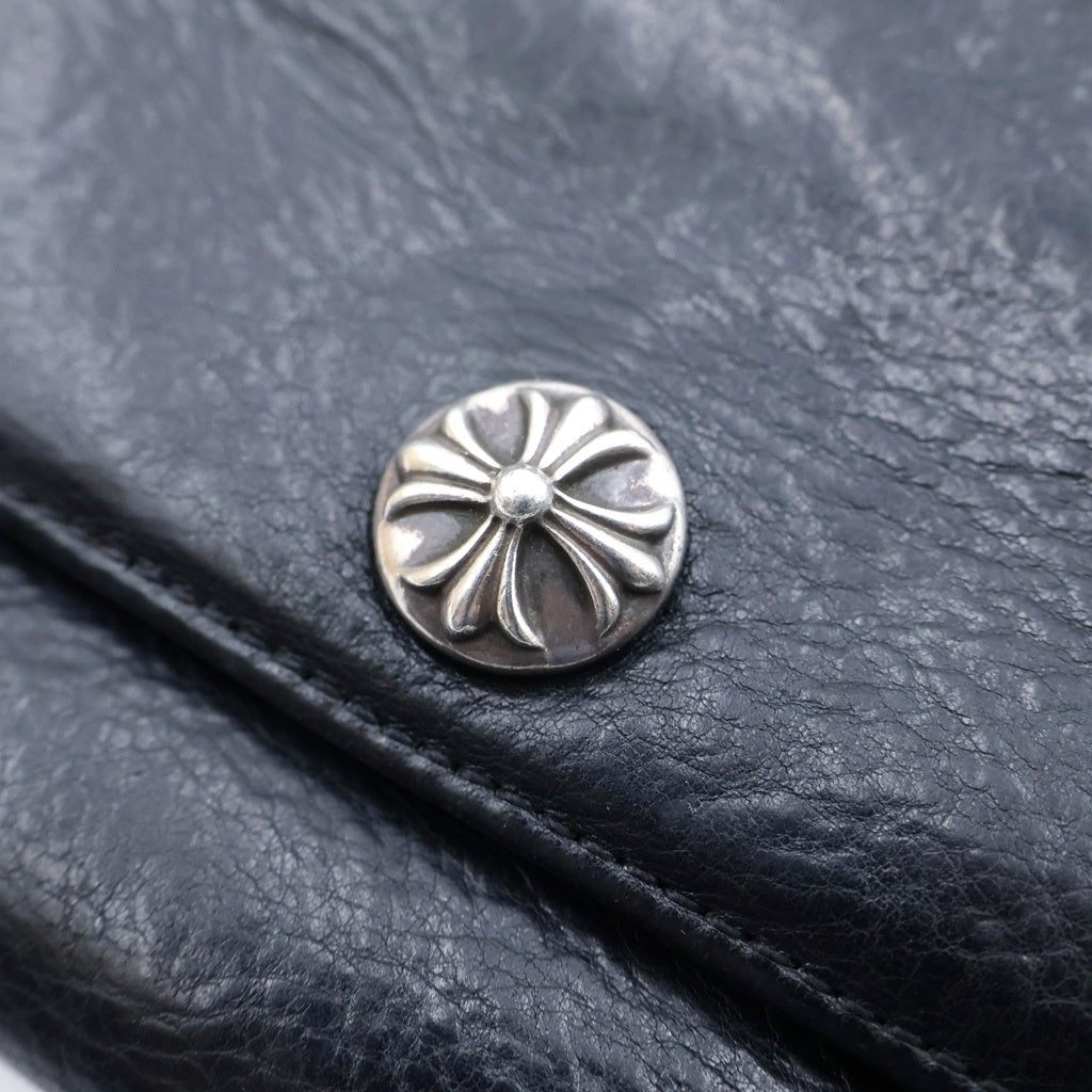CHROME HEARTS(クロムハーツ) JUDY CROSS BALL ジュディ クロス ボール ボタン レザーウォレット 長財布 ブラック