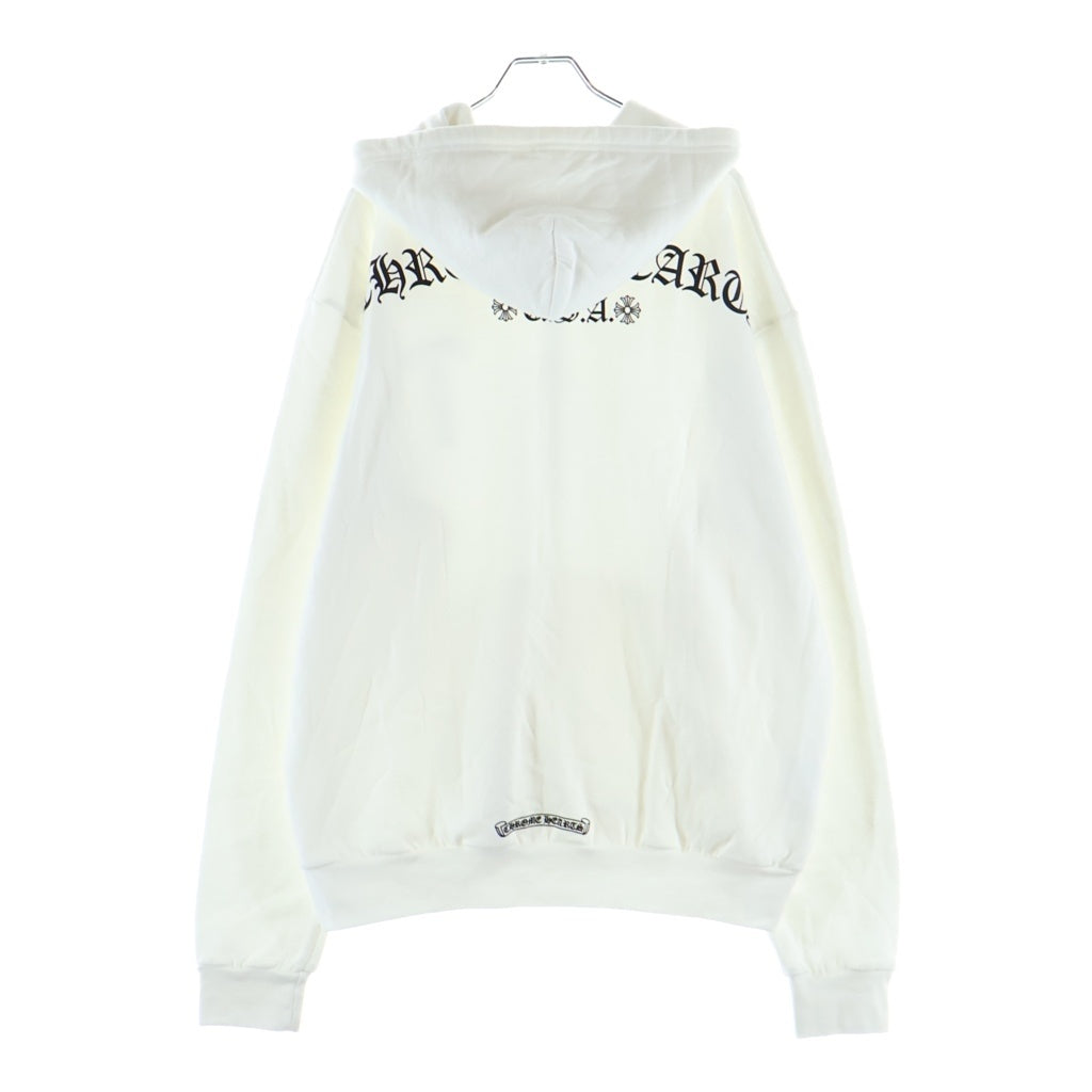 CHROME HEARTS(クロムハーツ) SWTSHRT HD ZIP バックアーチロゴ フロントTバープリントパーカー ホワイト