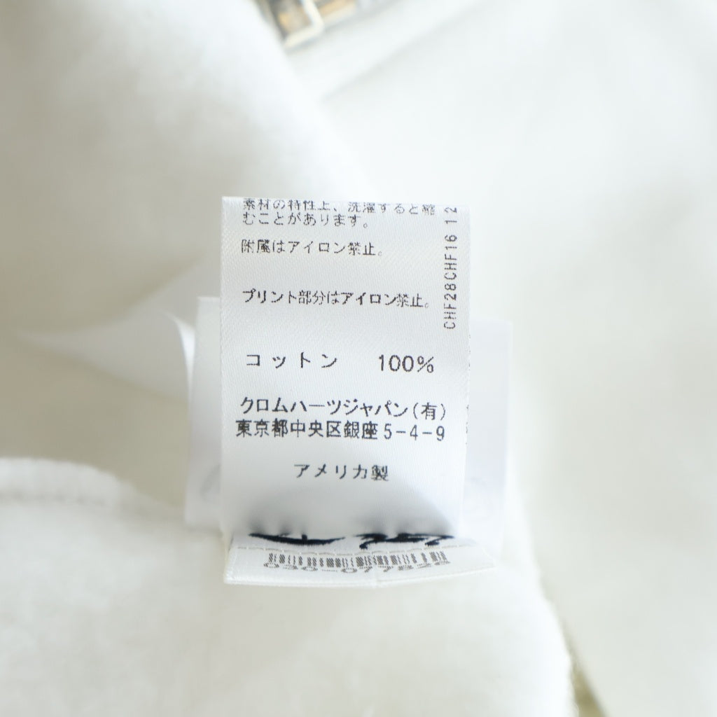 CHROME HEARTS(クロムハーツ) SWTSHRT HD ZIP バックアーチロゴ フロントTバープリントパーカー ホワイト