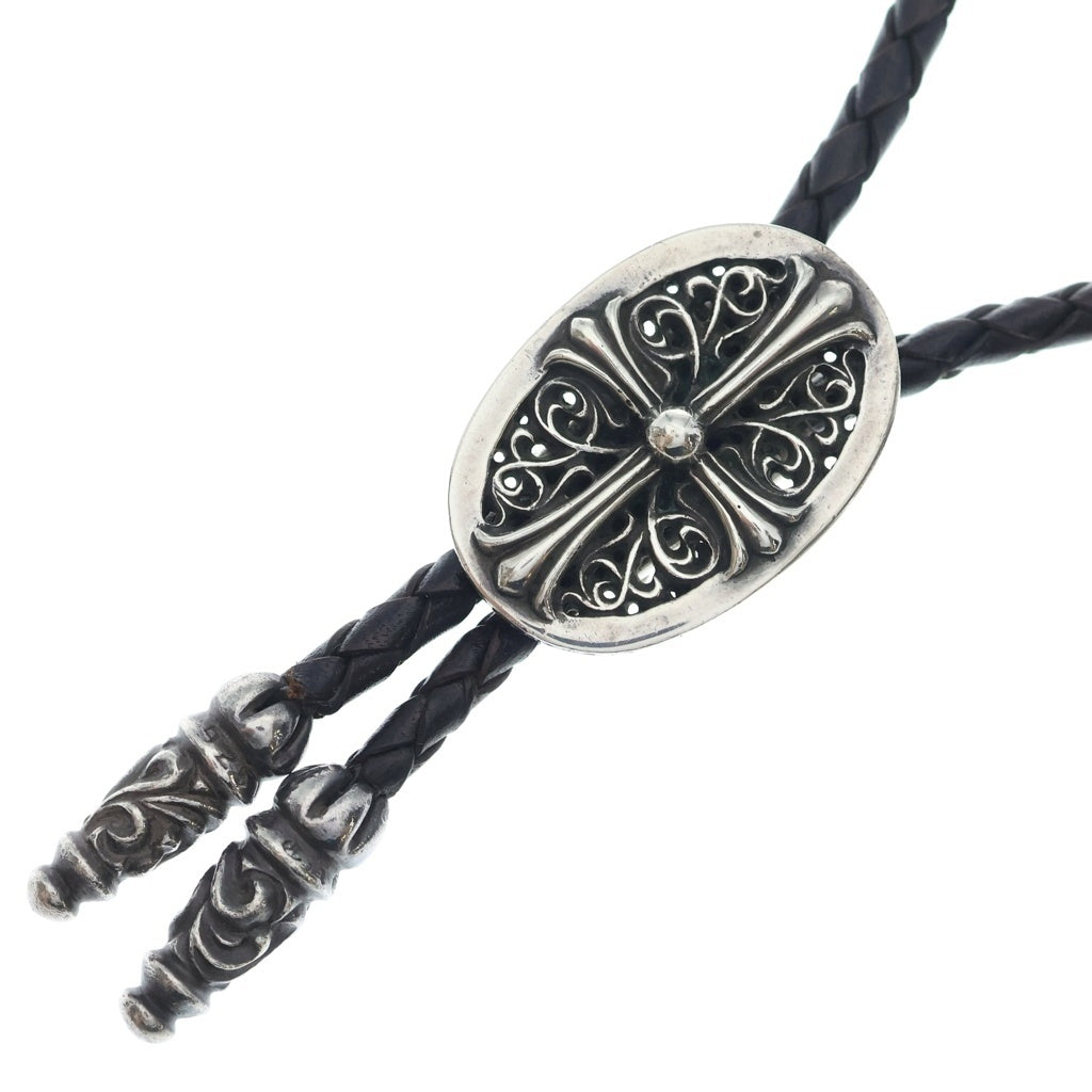 CHROME HEARTS(クロムハーツ) BOLOTIE OVALTINY タイニークラシックオーバルクロス ループタイ シルバー/ブラック BCA209