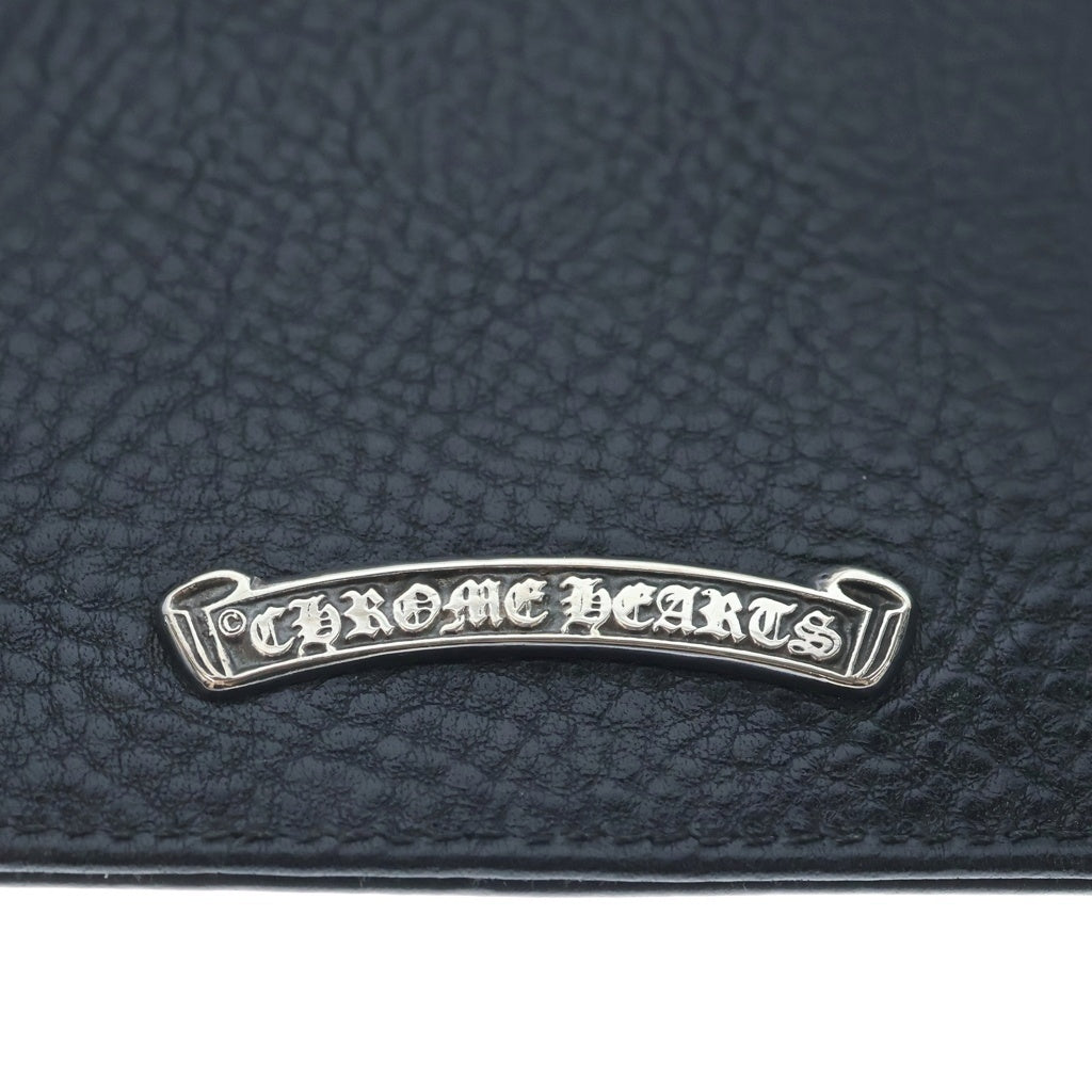CHROME HEARTS(クロムハーツ) クロスパッチ付き #2 ジッパー レザー チェンジパース 小銭入れ ブラック