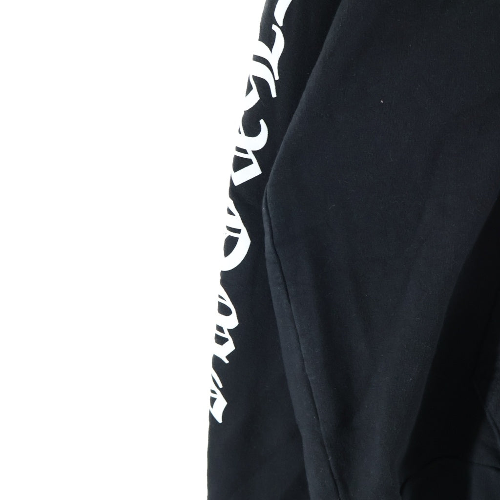 CHROME HEARTS(クロムハーツ) SWTSHRT HD ZIP アームロゴプリントジップアップパーカー フーディ ブラック