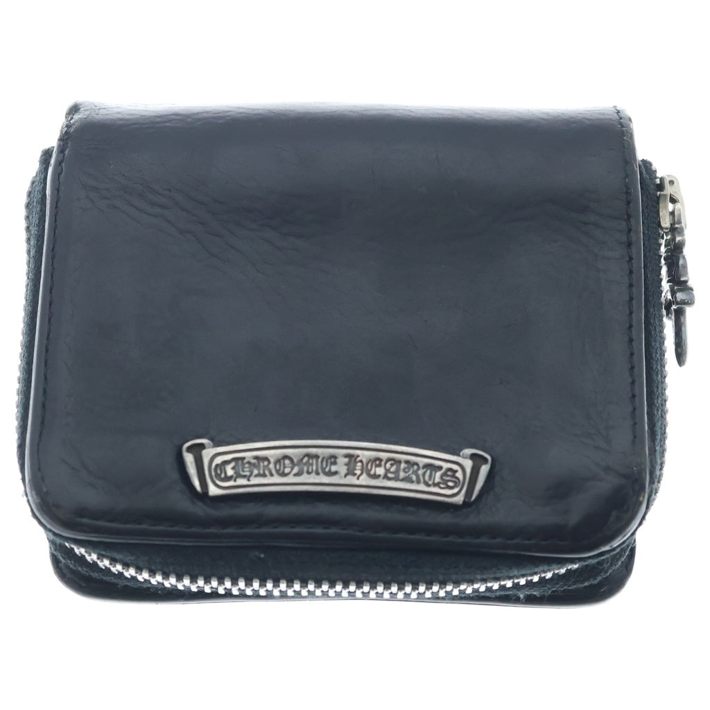 CHROME HEARTS(クロムハーツ) SQ ZIP BILL スクエアジップビル レザーウォレット 財布 ブラック