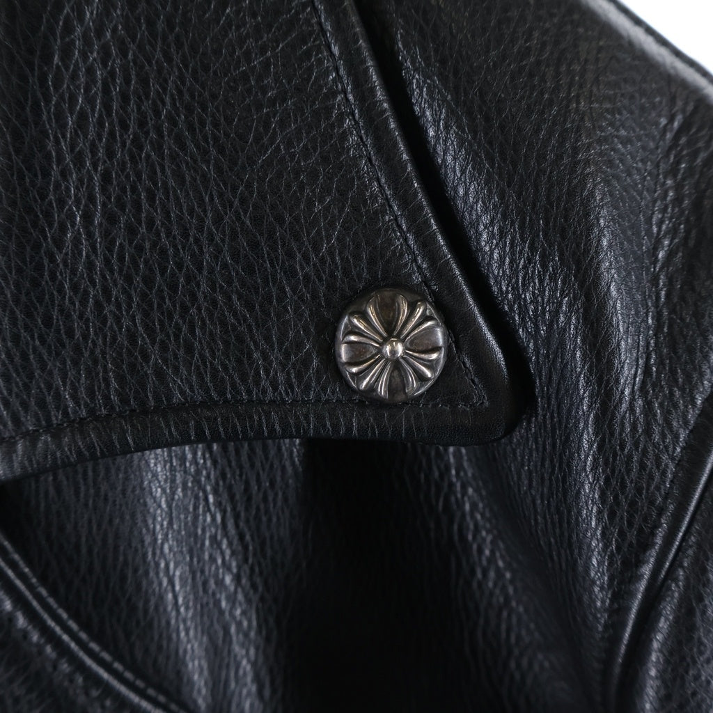 CHROME HEARTS(クロムハーツ) JJ DEAN JJディーン ダガージップライダースレザージャケット ブラック/シルバー
