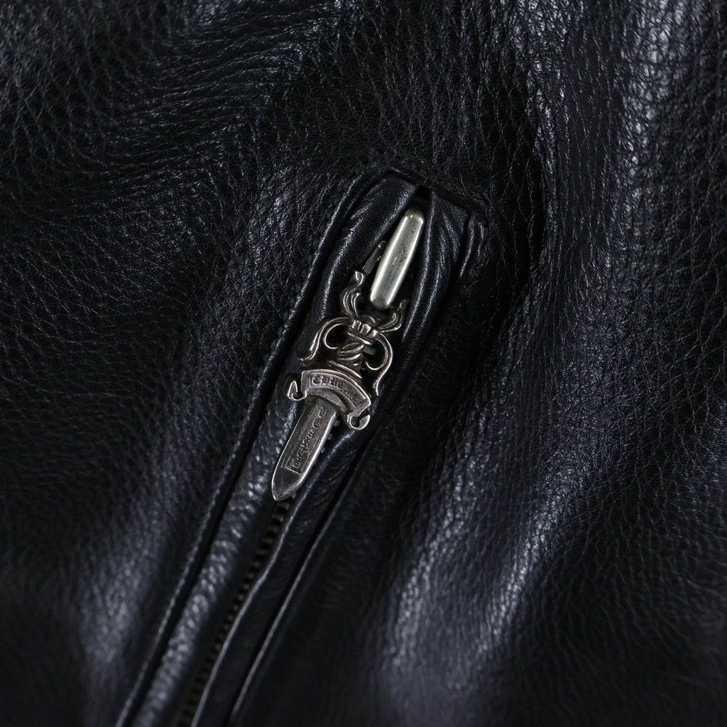 CHROME HEARTS(クロムハーツ) JJ DEAN JJディーン ダガージップライダースレザージャケット ブラック/シルバー