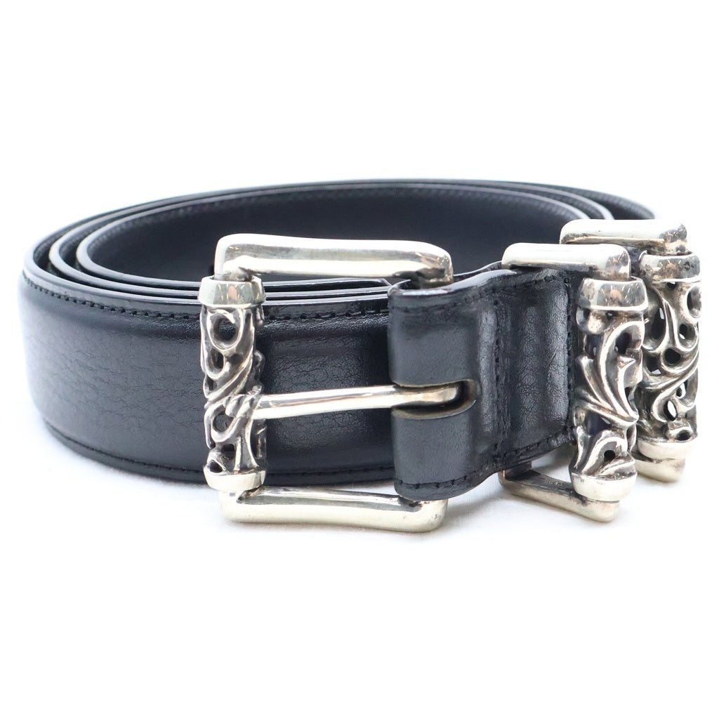 CHROME HEARTS(クロムハーツ) BLT ROLLER 3PC1.5inch 3PCローラーバックル レザーベルト シルバー