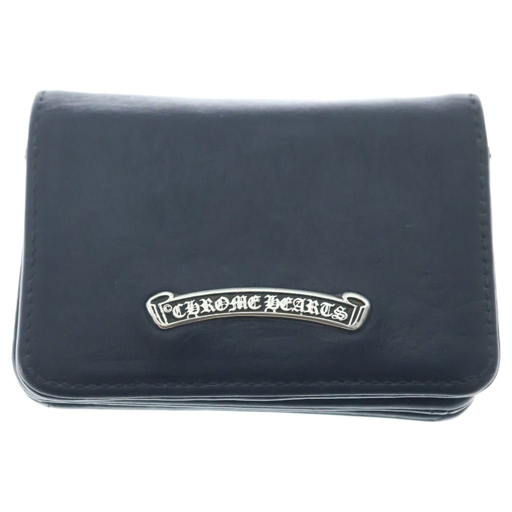 CHROME HEARTS(クロムハーツ) RD CSE3PKTWDV1 アーチロゴプレート3ポケットレザーカードケース ブラック/シルバー
