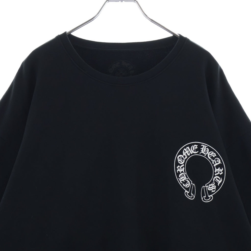 CHROME HEARTS(クロムハーツ) SWTSHRT PLVR 袖フローラルバックホースシュープリントスウェット ブラック