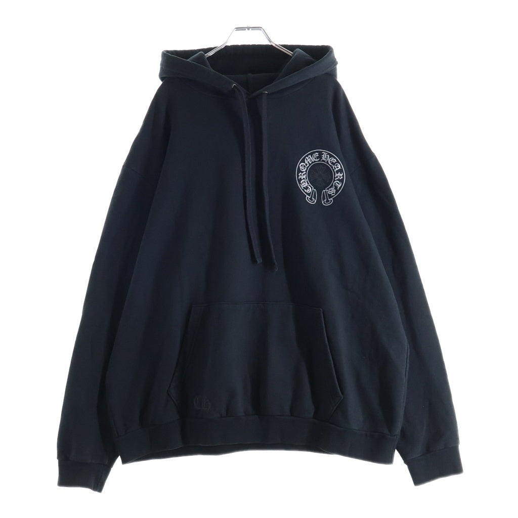 CHROME HEARTS(クロムハーツ) SWTSHRT PLVR LTD ラスベガス限定バックホースシュープリントプルオーバーパーカー ブラック/ホワイト